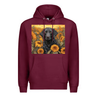 Burgundy black lab Premium Hoodie - Unal Design