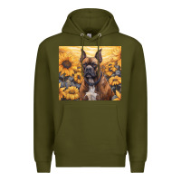 Army Green boxer dog Premium Hoodie - Unal Design