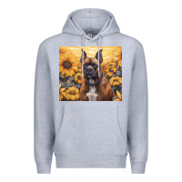 Heather Grey boxer dog Premium Hoodie - Unal Design
