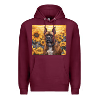 Burgundy boxer dog Premium Hoodie - Unal Design
