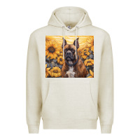 Oatmeal Heather boxer dog Premium Hoodie - Unal Design