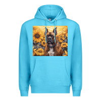 Ocean Blue boxer dog Premium Hoodie - Unal Design