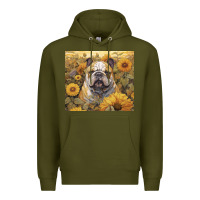 Army Green bulldog Premium Hoodie - Unal Design