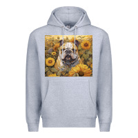 Heather Grey bulldog Premium Hoodie - Unal Design