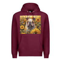 Burgundy bulldog Premium Hoodie - Unal Design