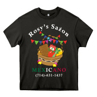 Asphalt logo for rosys saon mexicano Heavy Core Tee - CowhideDigitalArt