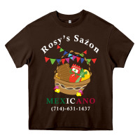 Chocolate Brown logo for rosys saon mexicano Heavy Core Tee - CowhideDigitalArt
