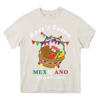Cream logo for rosys saon mexicano Heavy Core Tee - CowhideDigitalArt