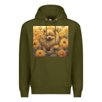 Army Green chow chow Premium Hoodie - Unal Design