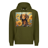 Army Green dachshund Premium Hoodie - Unal Design