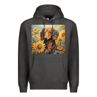 Charcoal Heather dachshund Premium Hoodie - Unal Design