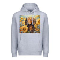 Heather Grey dachshund Premium Hoodie - Unal Design