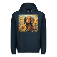 Navy dachshund Premium Hoodie - Unal Design
