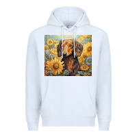 White dachshund Premium Hoodie - Unal Design