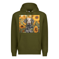 Army Green dalmatian Premium Hoodie - Unal Design