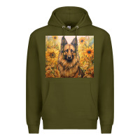 Army Green german shepherd Premium Hoodie - Unal Design