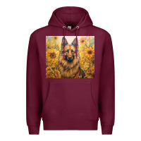 Burgundy german shepherd Premium Hoodie - Unal Design