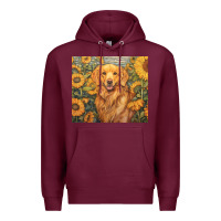Burgundy golden retriever Premium Hoodie - Unal Design