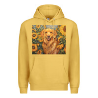 Antique Gold golden retriever Premium Hoodie - Unal Design