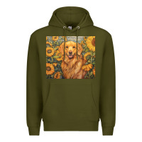 Army Green golden retriever Premium Hoodie - Unal Design