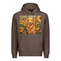 Coffee golden retriever Premium Hoodie - Unal Design