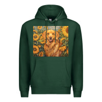 Sports Green golden retriever Premium Hoodie - Unal Design