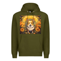 Army Green pembroke welsh corgi Premium Hoodie - Unal Design