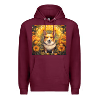 Burgundy pembroke welsh corgi Premium Hoodie - Unal Design