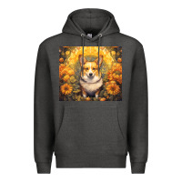 Charcoal Heather pembroke welsh corgi Premium Hoodie - Unal Design