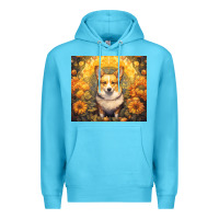 Ocean Blue pembroke welsh corgi Premium Hoodie - Unal Design