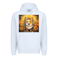 White pembroke welsh corgi Premium Hoodie - Unal Design