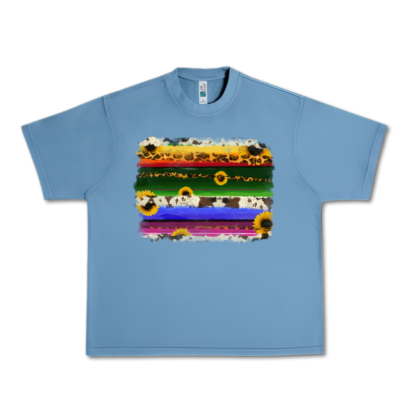 Serape Sunflowers Leopard Cowhide Background Urban Heavy Tee by RanaPortraitStore | Teevron