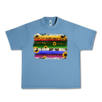Pebble Blue serape sunflowers leopard cowhide background Urban Heavy Tee - RanaPortraitStore