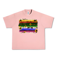 Salmon serape sunflowers leopard cowhide background Urban Heavy Tee - RanaPortraitStore