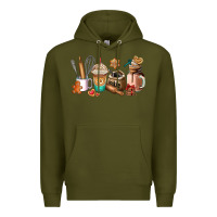 Army Green cookie coffee cup Premium Hoodie - AdoDesignShop