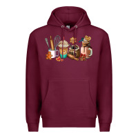 Burgundy cookie coffee cup Premium Hoodie - AdoDesignShop