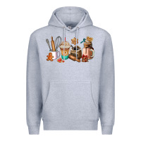 Heather Grey cookie coffee cup Premium Hoodie - AdoDesignShop