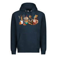 Navy cookie coffee cup Premium Hoodie - AdoDesignShop