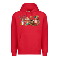 Red cookie coffee cup Premium Hoodie - AdoDesignShop