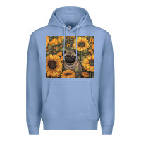 Colony Blue pug Premium Hoodie - Unal Design