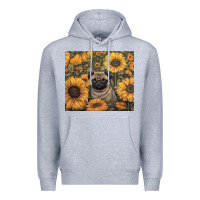 Heather Grey pug Premium Hoodie - Unal Design