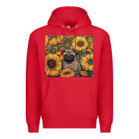 Red pug Premium Hoodie - Unal Design