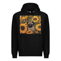 Black pug Premium Hoodie - Unal Design