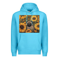 Ocean Blue pug Premium Hoodie - Unal Design