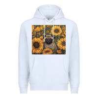 White pug Premium Hoodie - Unal Design