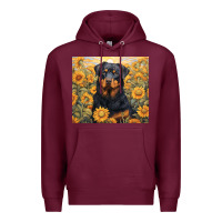 Burgundy rotweiler Premium Hoodie - Unal Design