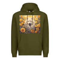 Army Green samoyed Premium Hoodie - Unal Design