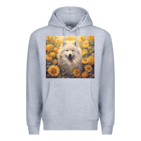 Heather Grey samoyed Premium Hoodie - Unal Design