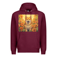 Burgundy shiba inu Premium Hoodie - Unal Design