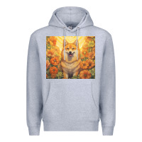 Heather Grey shiba inu Premium Hoodie - Unal Design